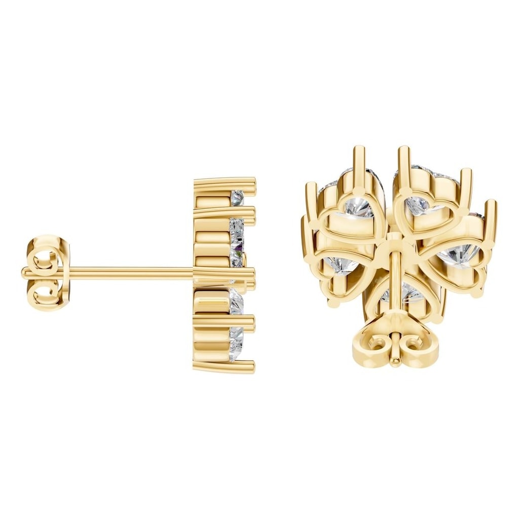 EA-8716 Yellow Gold Earrings SET - Side View