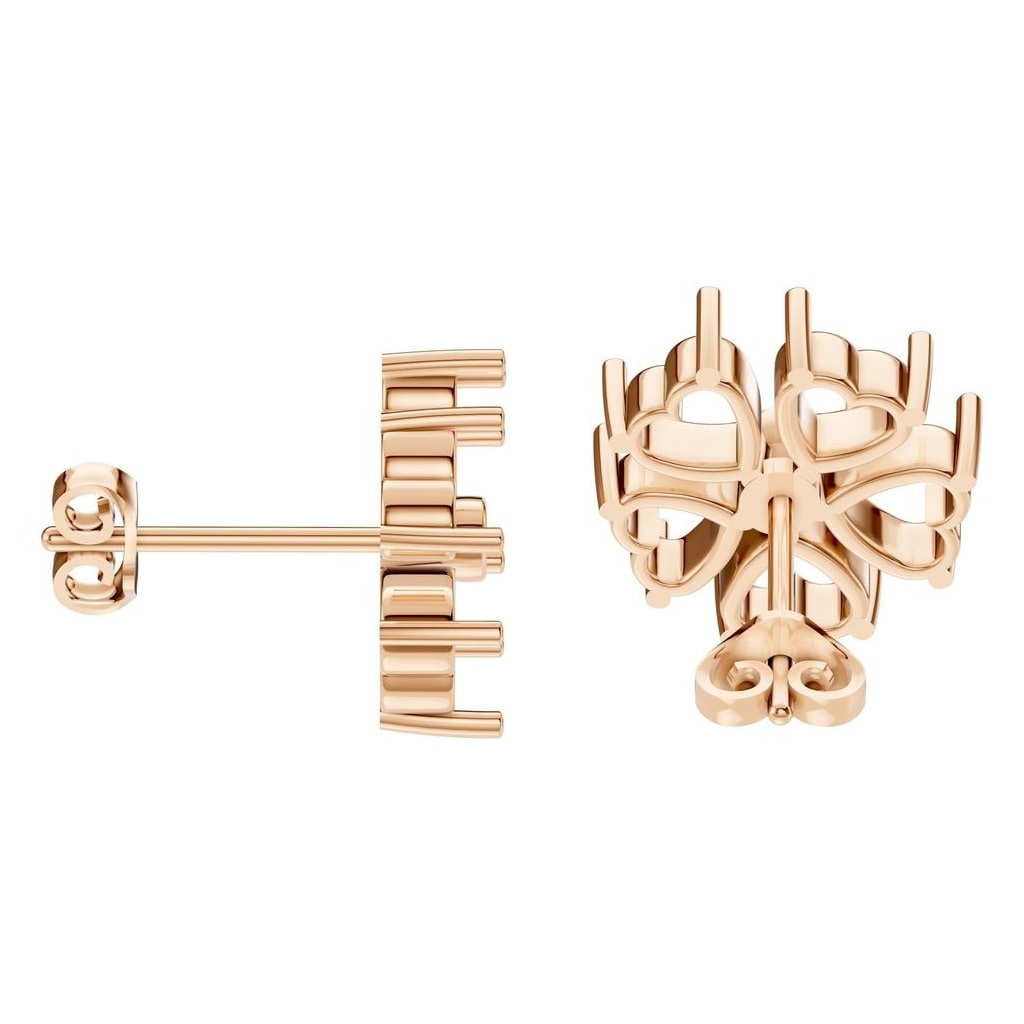 EA-8716 Rose Gold Earrings UNSET - Side View