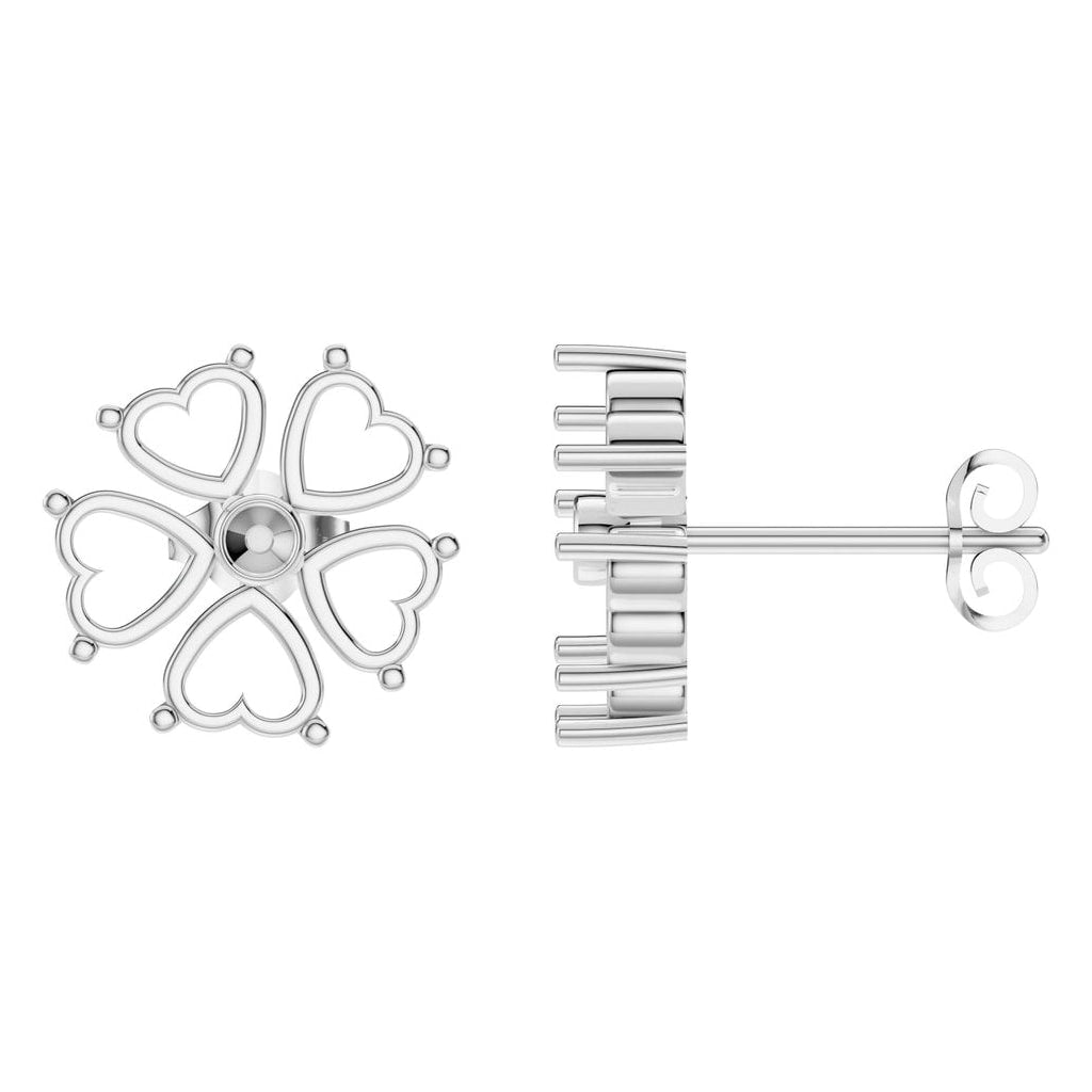 EA-8716 White Gold Earrings UNSET - Main View