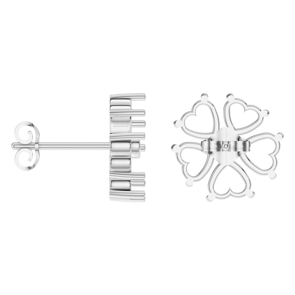 EA-8716 White Gold Earrings UNSET - ANGLE