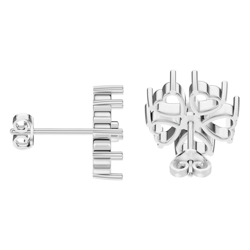 EA-8716 White Gold Earrings UNSET - Side View