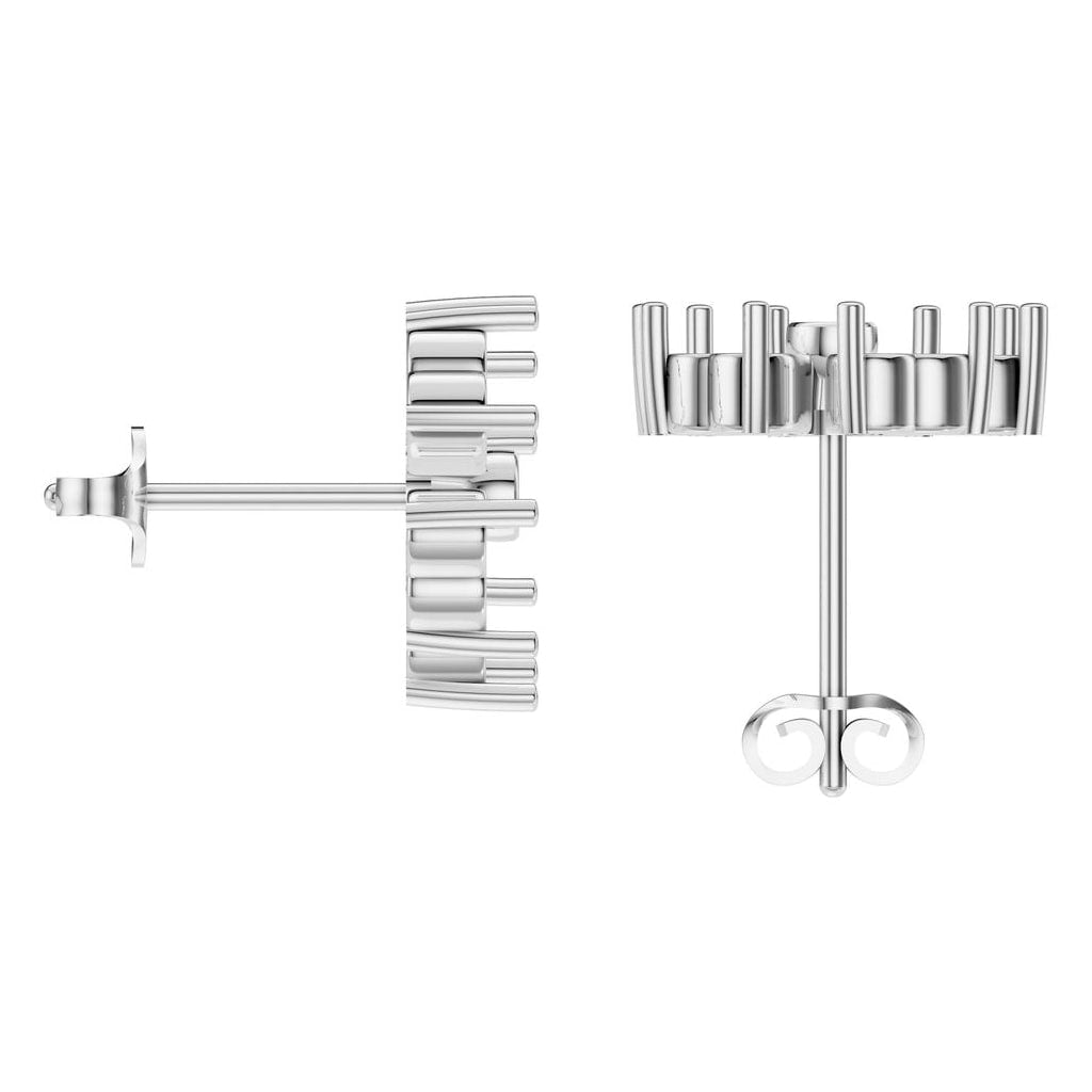 EA-8716 White Gold Earrings UNSET - BACK