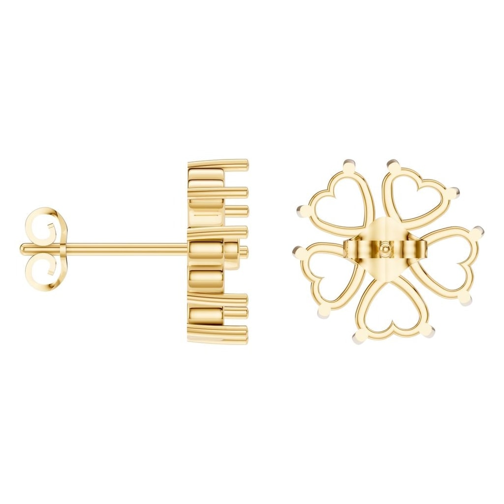 EA-8716 Yellow Gold Earrings UNSET - ANGLE