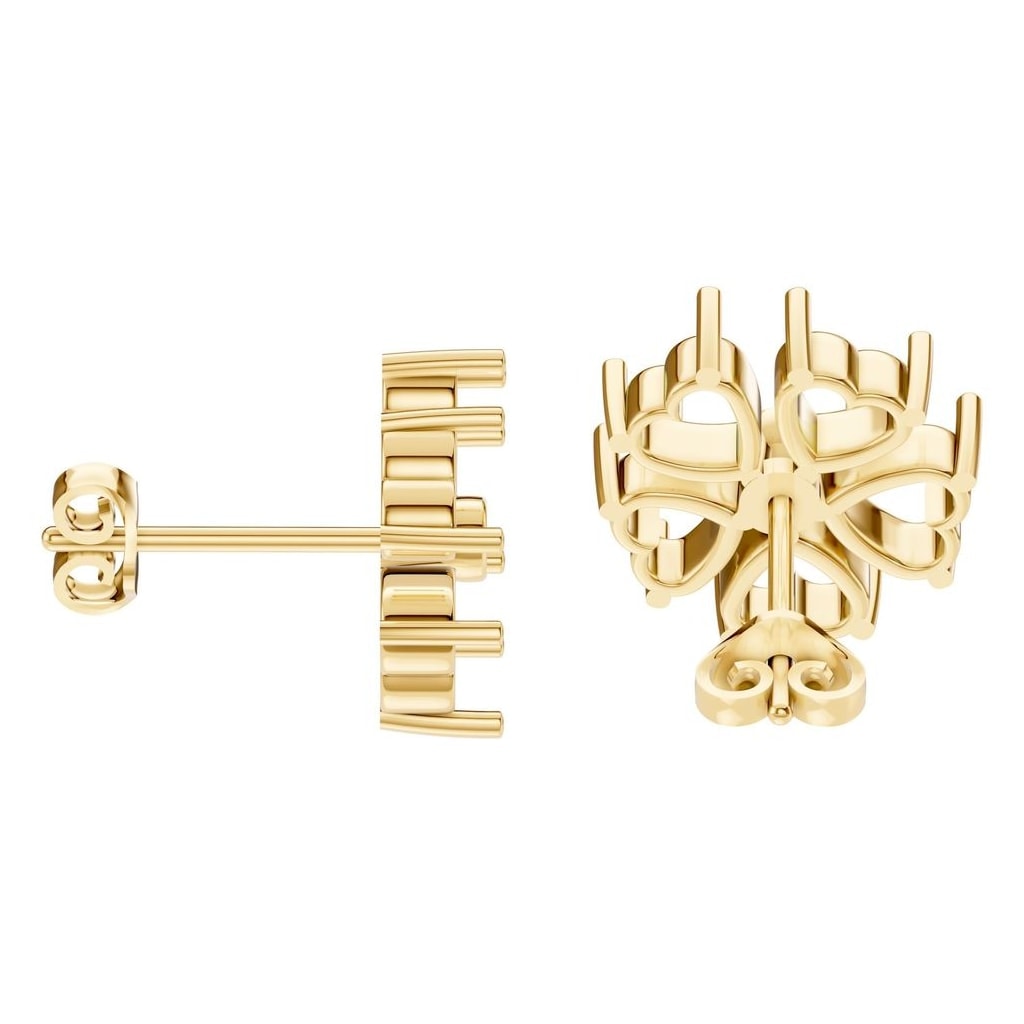 EA-8716 Yellow Gold Earrings UNSET - Side View