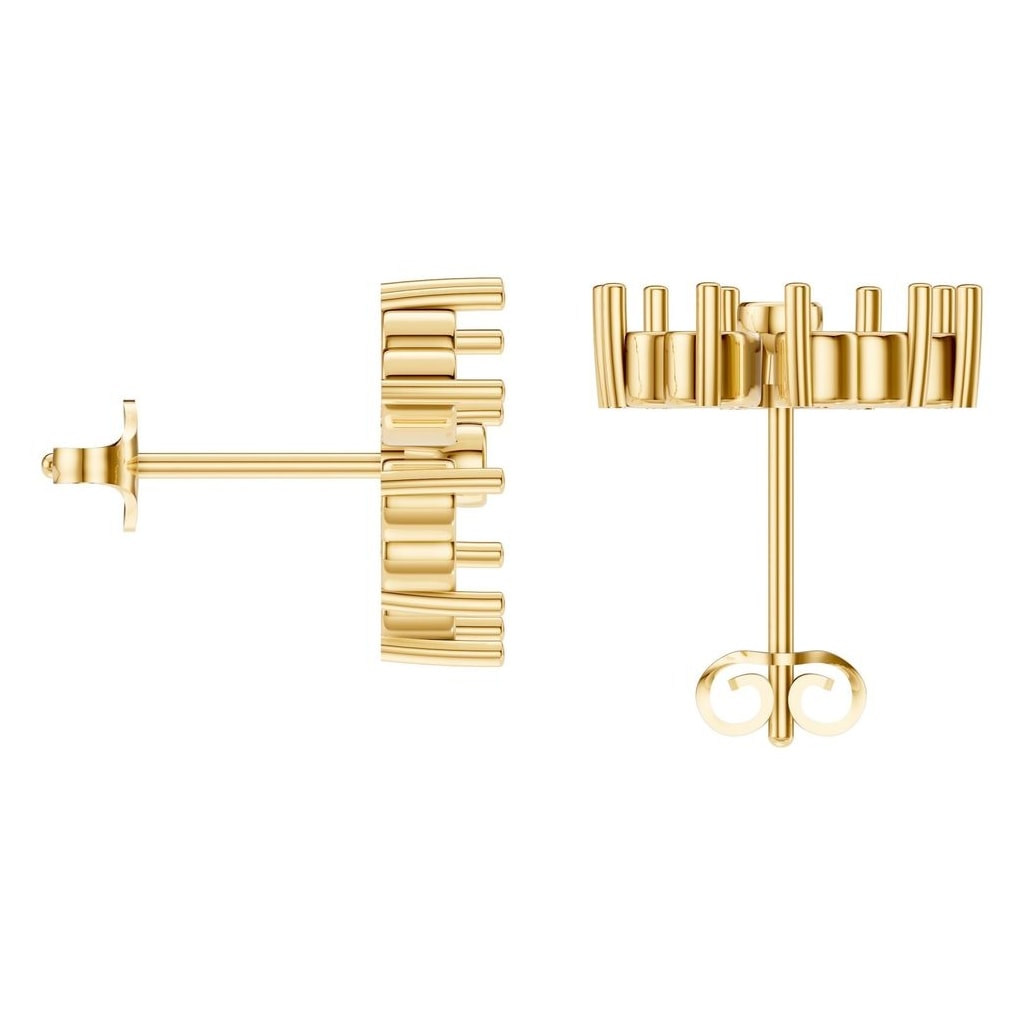 EA-8716 Yellow Gold Earrings UNSET - BACK