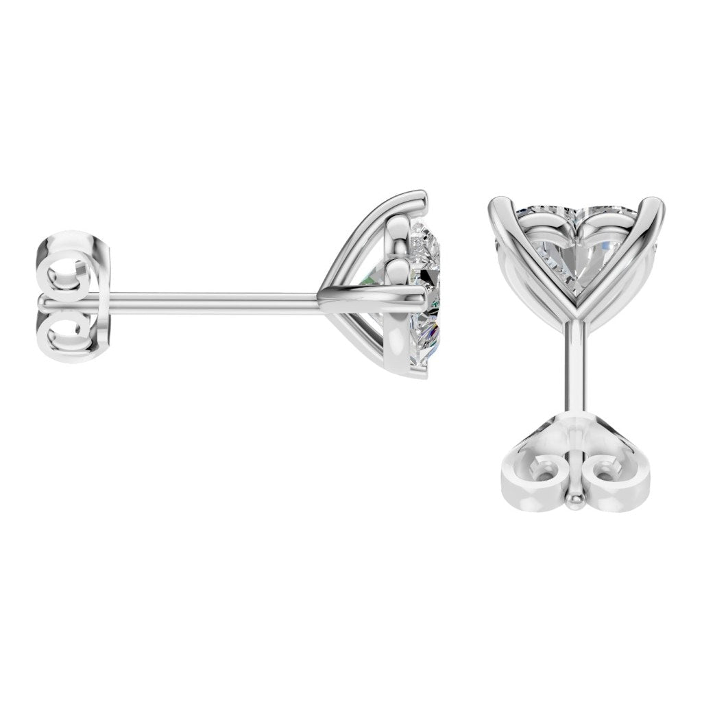 EA-8975 White Gold Earrings SET - Side View