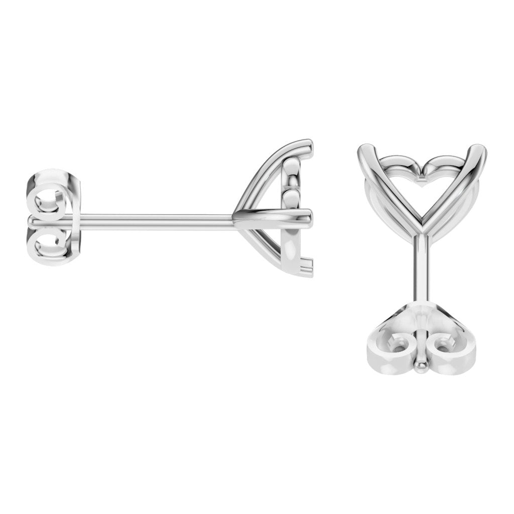 EA-8975 White Gold Earrings UNSET - Side View