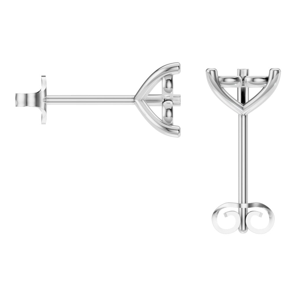 EA-8975 White Gold Earrings UNSET - BACK