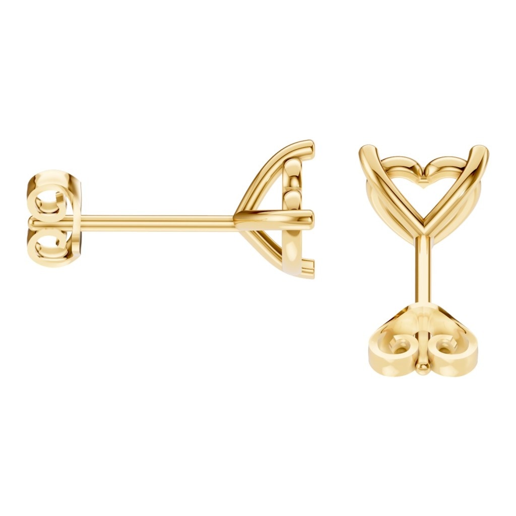 EA-8975 Yellow Gold Earrings UNSET - Side View