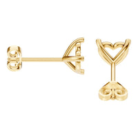 EA-8975 Yellow Gold Earrings UNSET - Side View