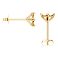 EA-8975 Yellow Gold Earrings UNSET - BACK