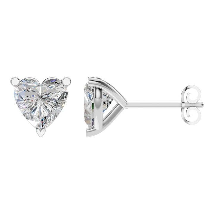 Solitaire Stud Earrings Mounting - Heart 8mm