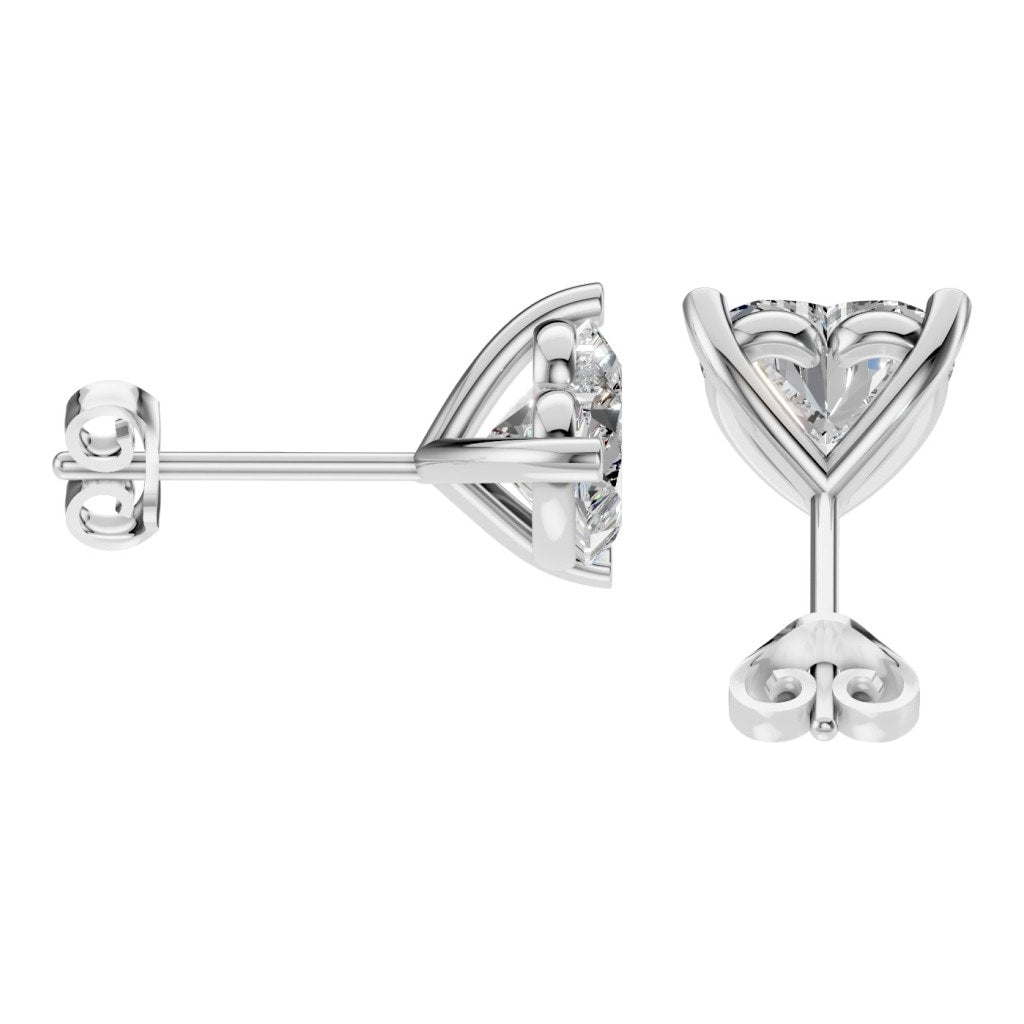 EA-8975 White Gold Earrings SET - Side View