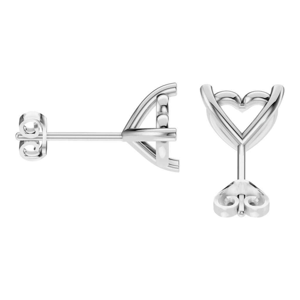 EA-8975 White Gold Earrings UNSET - Side View