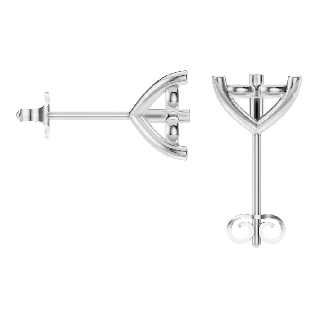 EA-8975 White Gold Earrings UNSET - BACK