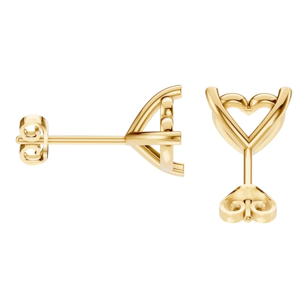 EA-8975 Yellow Gold Earrings UNSET - Side View