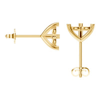 EA-8975 Yellow Gold Earrings UNSET - BACK