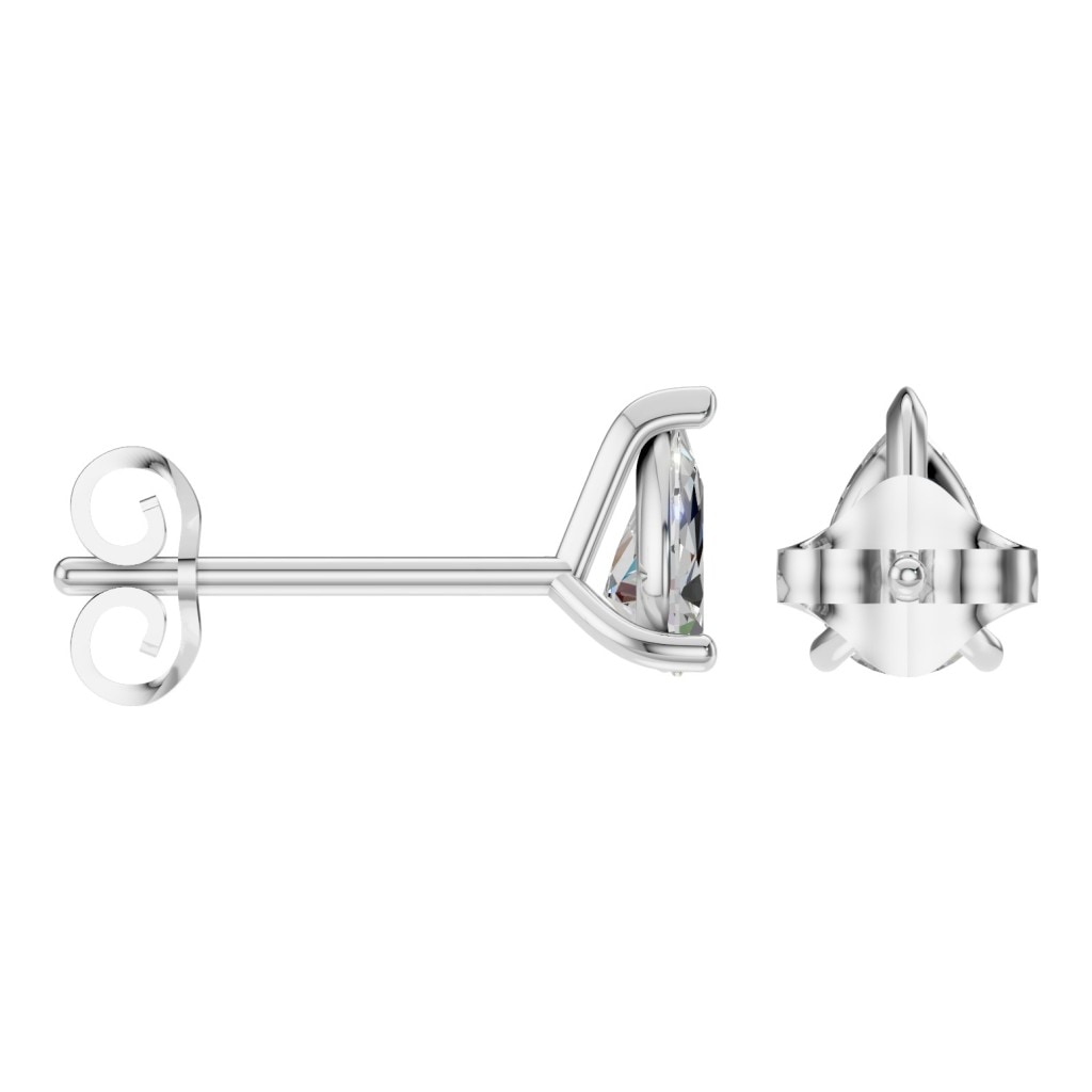 EA-8975 White Gold Earrings SET - ANGLE