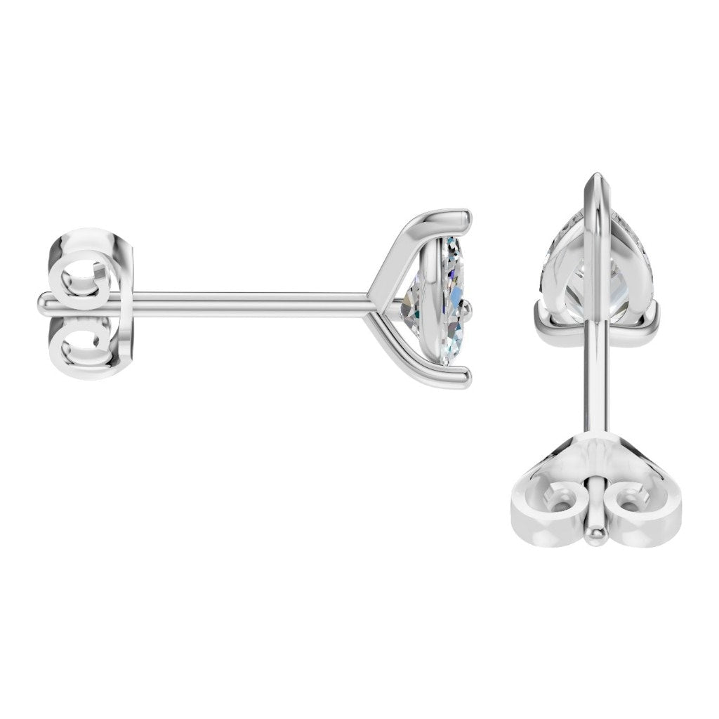 EA-8975 White Gold Earrings SET - Side View