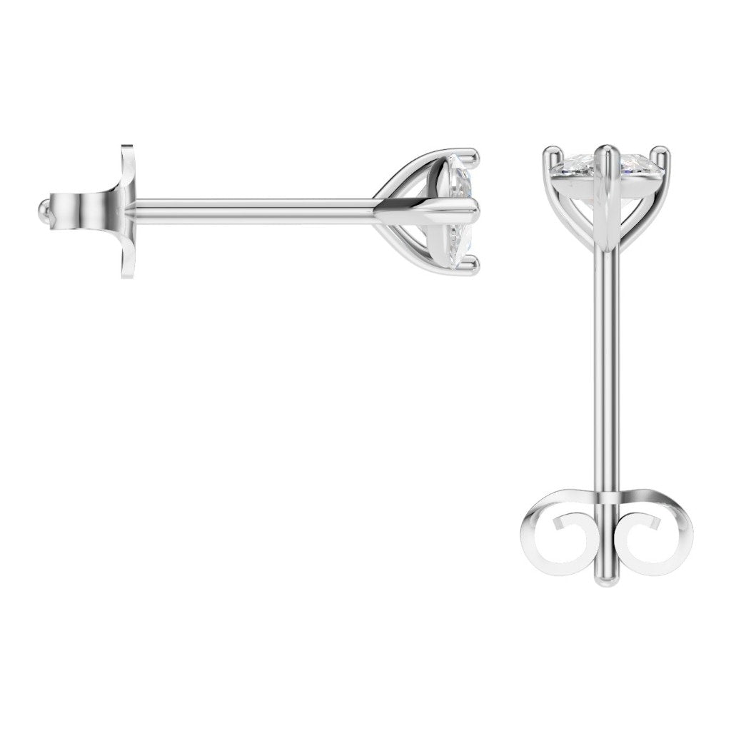 EA-8975 White Gold Earrings SET - BACK