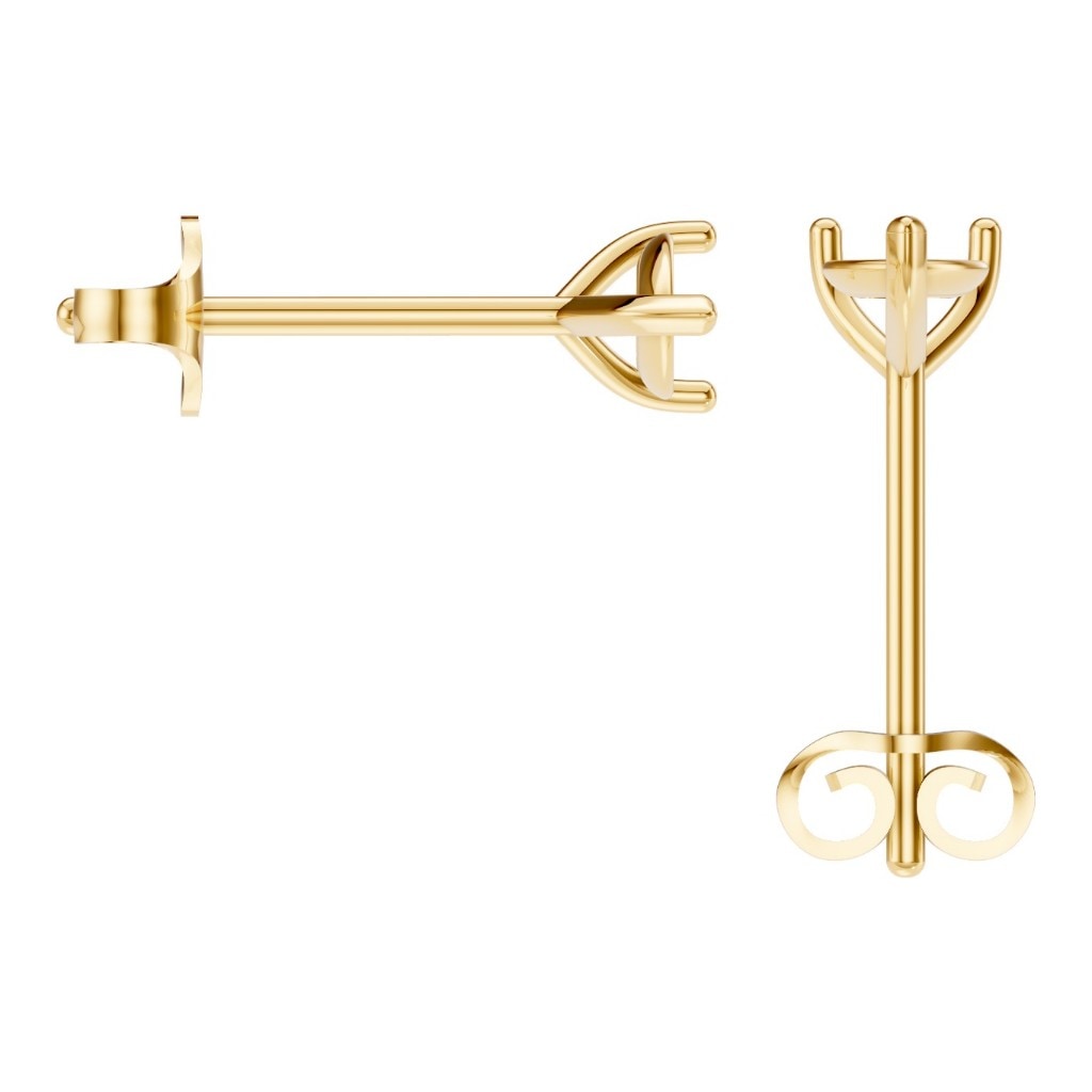 EA-8975 Yellow Gold Earrings UNSET - BACK