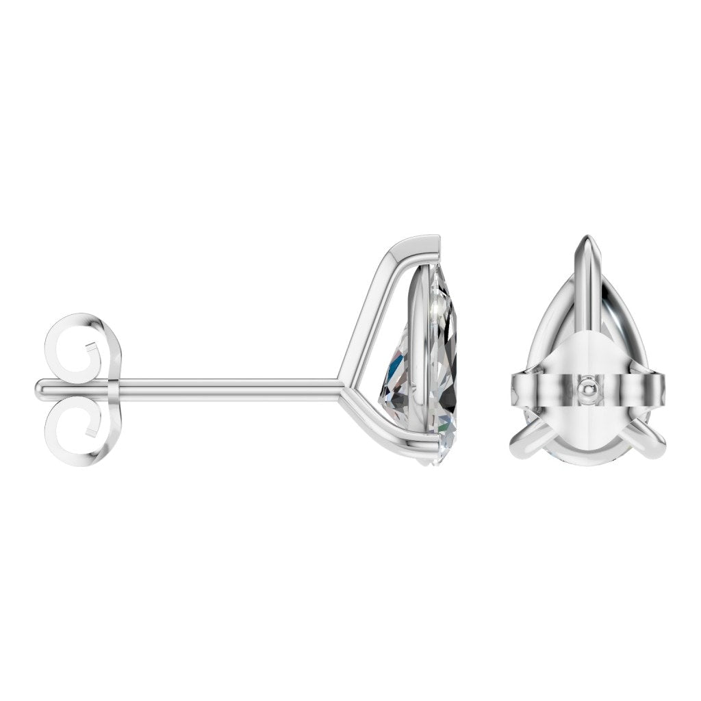 EA-8975 White Gold Earrings SET - ANGLE