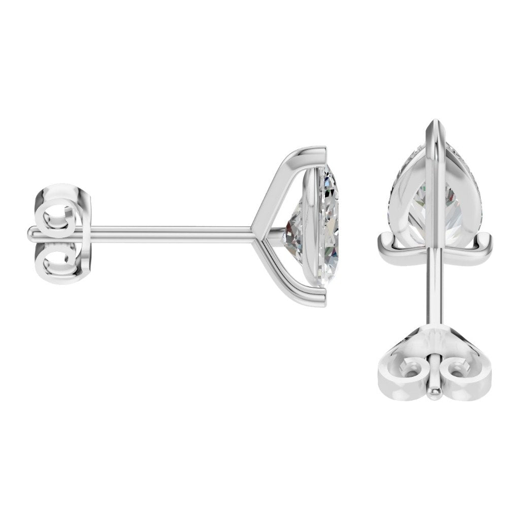 EA-8975 White Gold Earrings SET - Side View