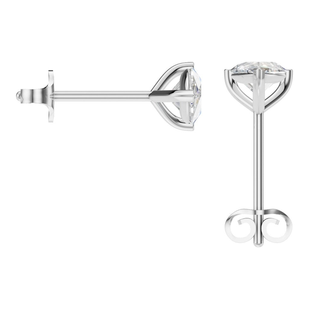 EA-8975 White Gold Earrings SET - BACK