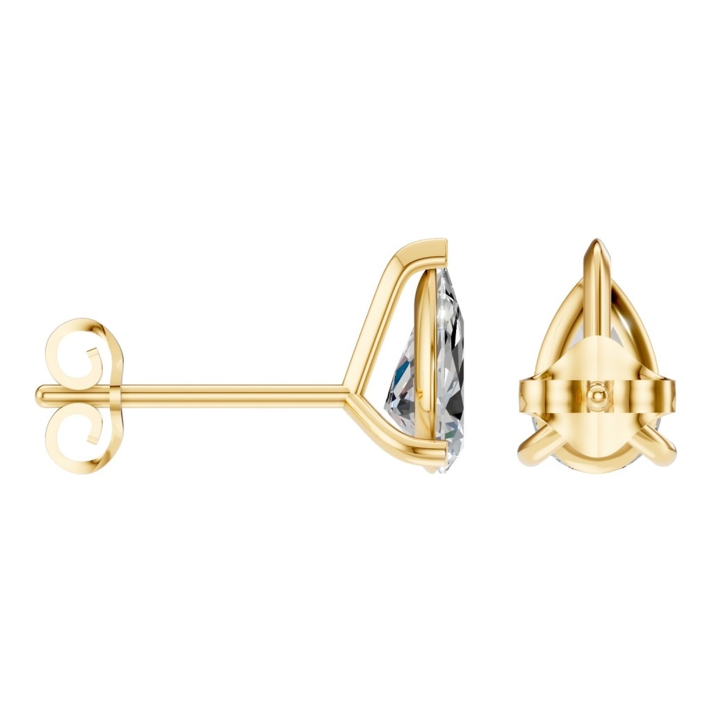 EA-8975 Yellow Gold Earrings SET - ANGLE