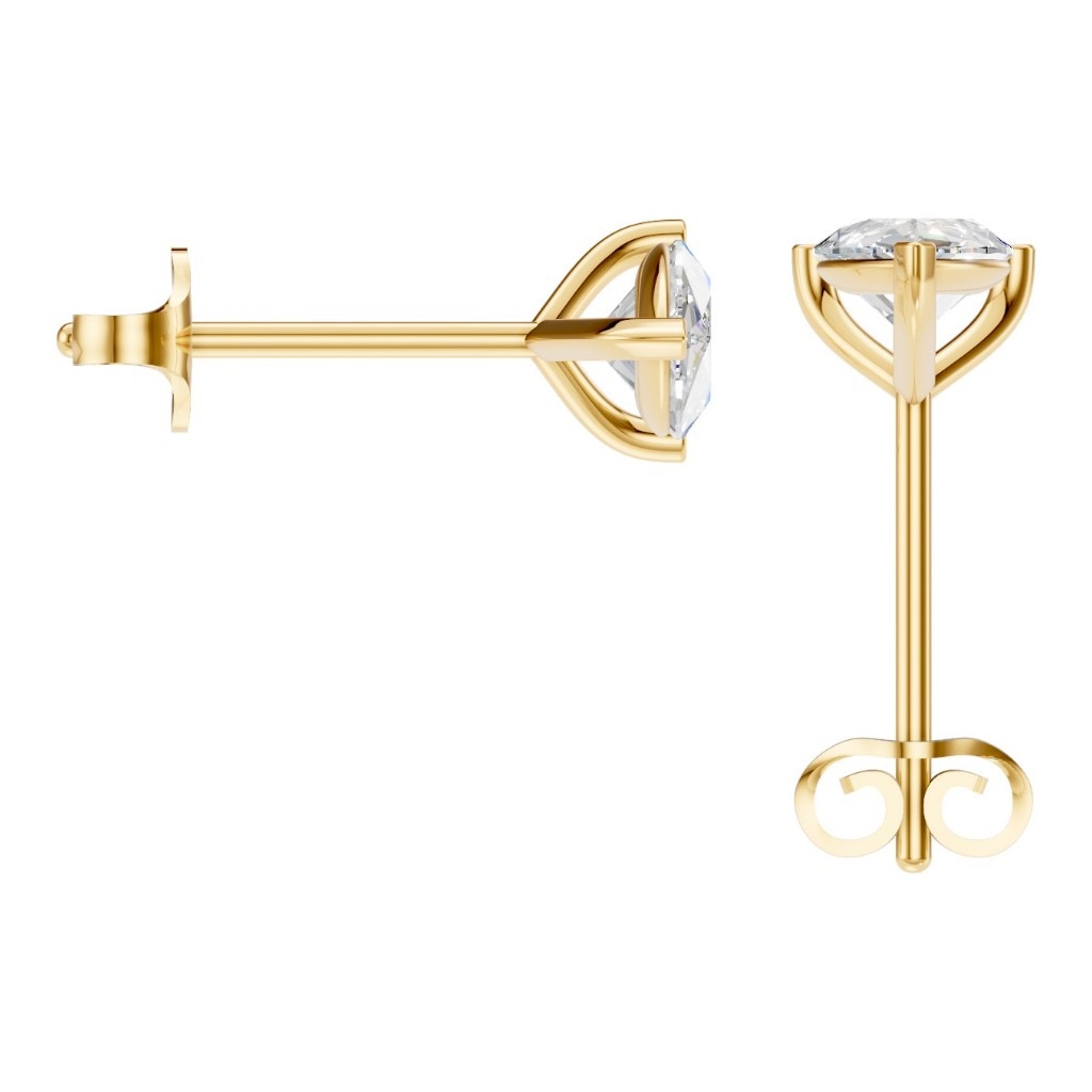 EA-8975 Yellow Gold Earrings SET - BACK