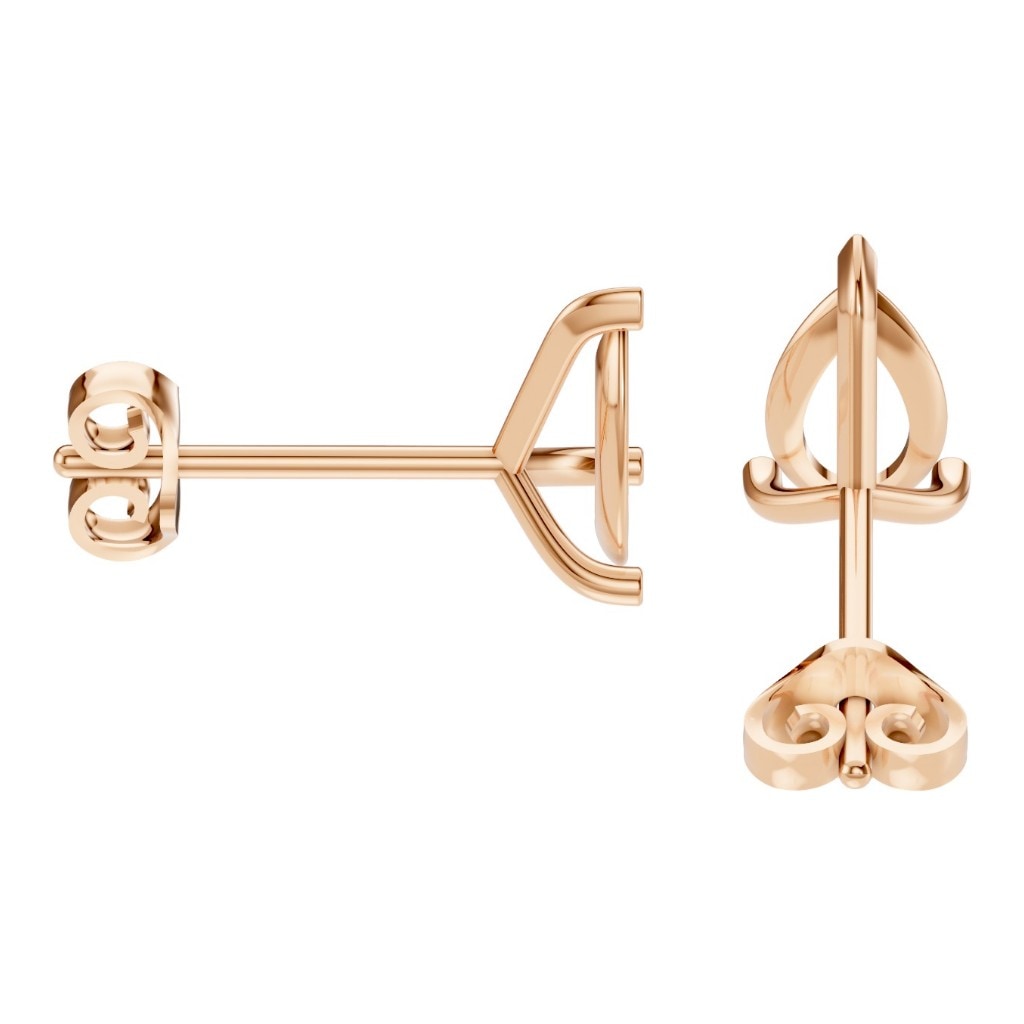 EA-8975 Rose Gold Earrings UNSET - Side View