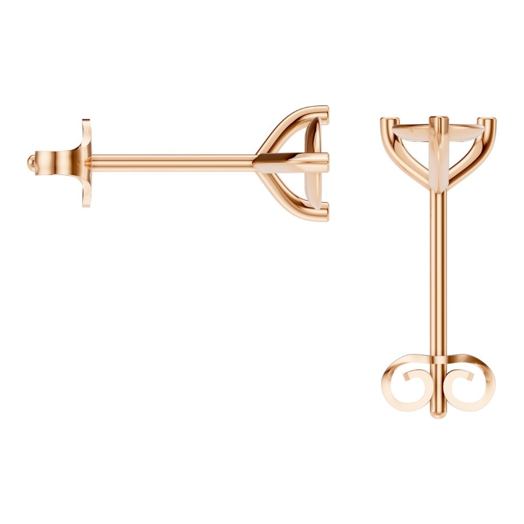 EA-8975 Rose Gold Earrings UNSET - BACK