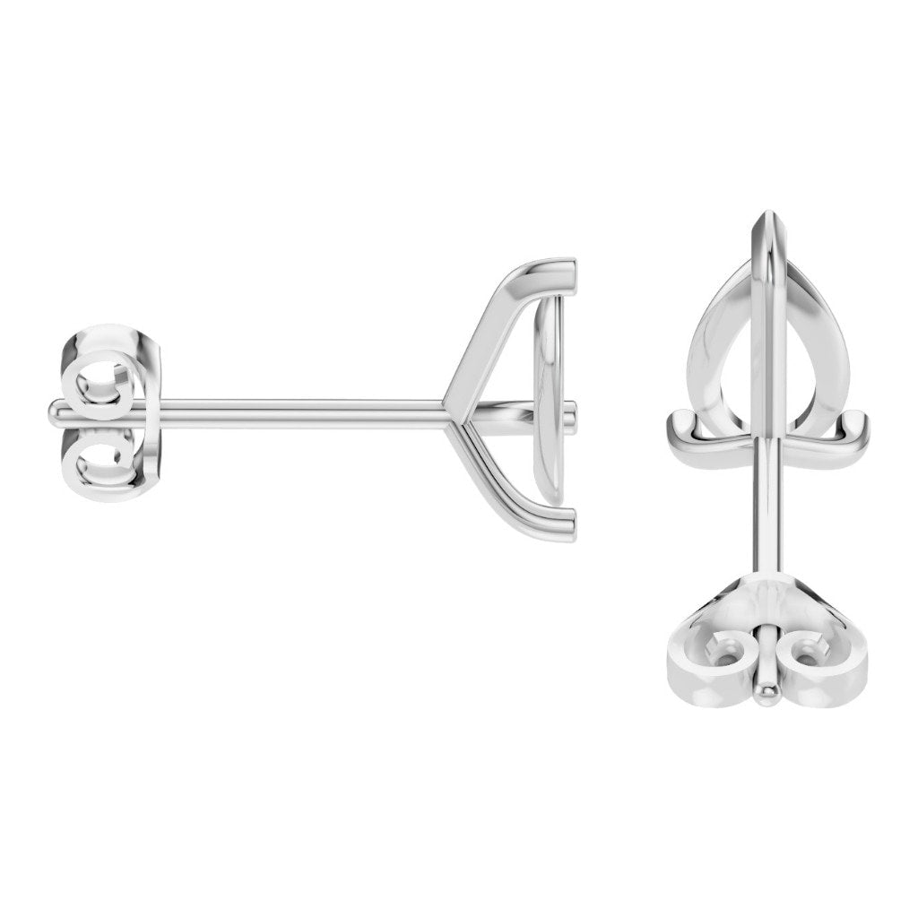 EA-8975 White Gold Earrings UNSET - Side View