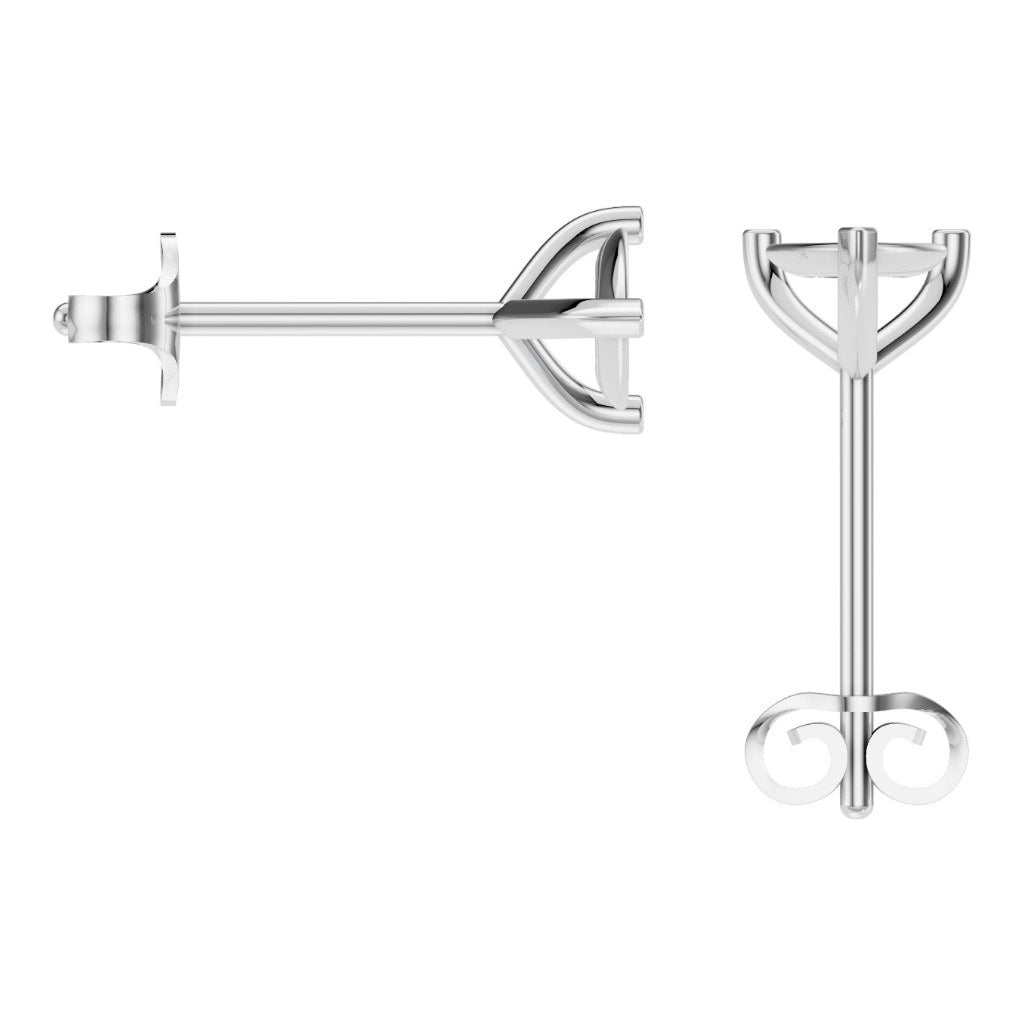 EA-8975 White Gold Earrings UNSET - BACK