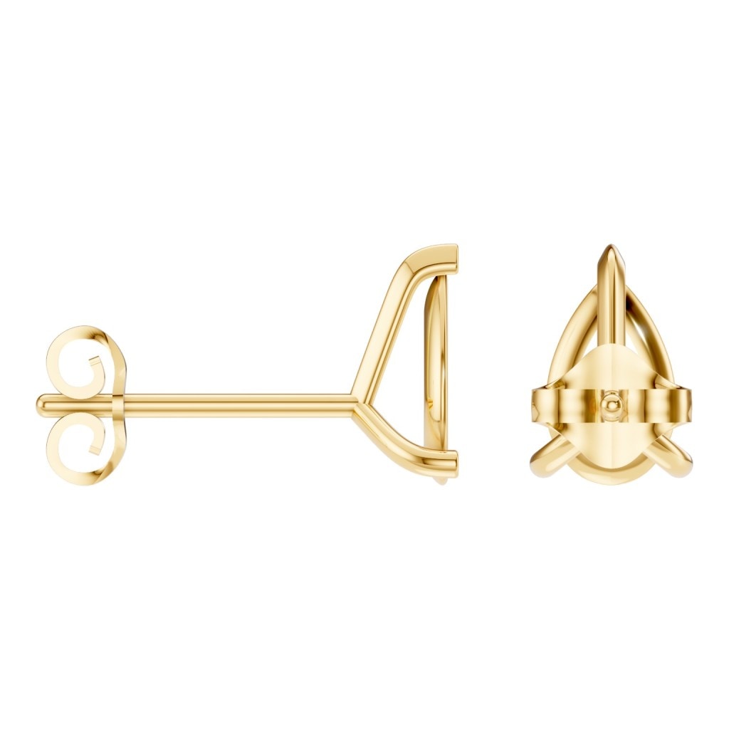 EA-8975 Yellow Gold Earrings UNSET - ANGLE