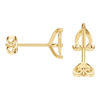 EA-8975 Yellow Gold Earrings UNSET - Side View