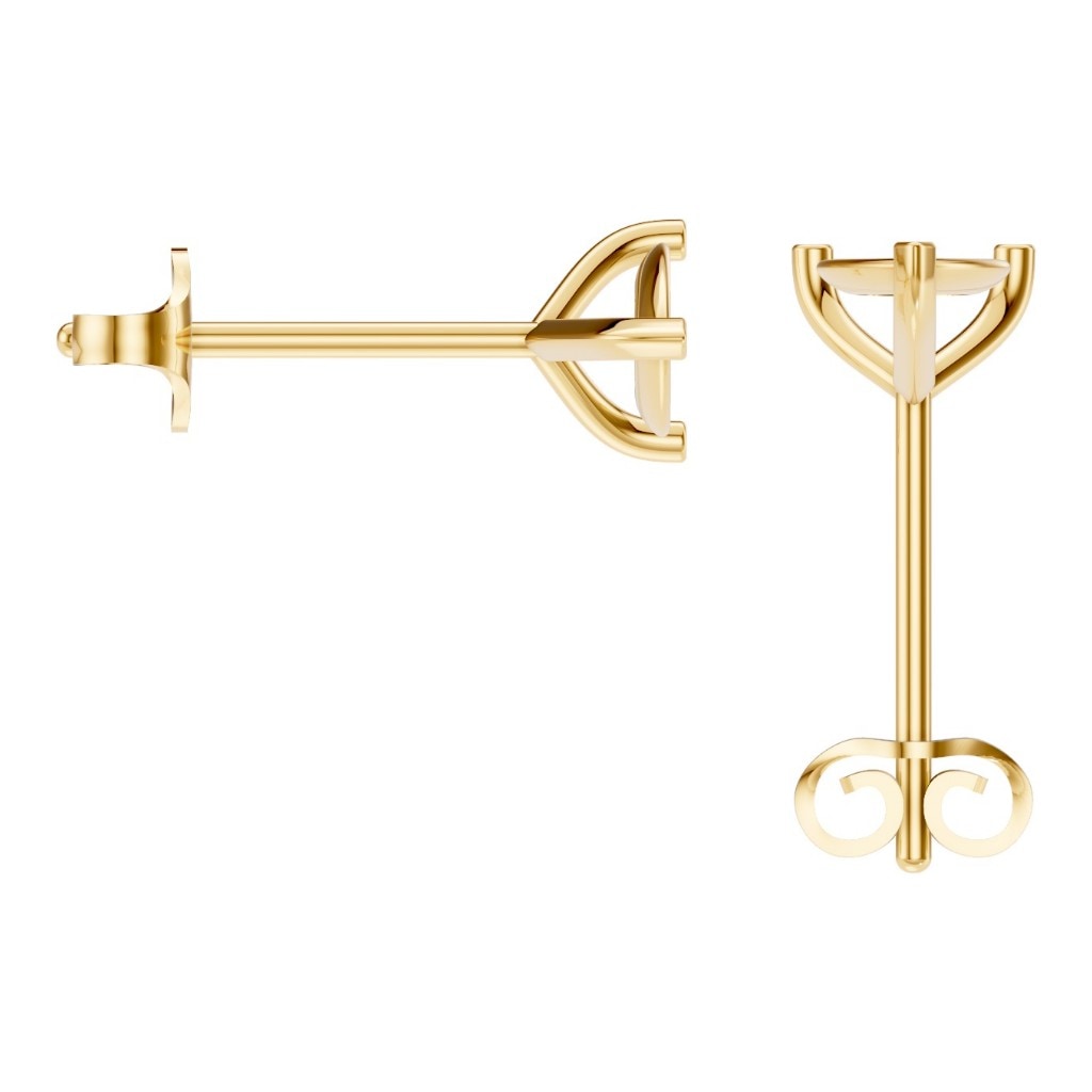 EA-8975 Yellow Gold Earrings UNSET - BACK