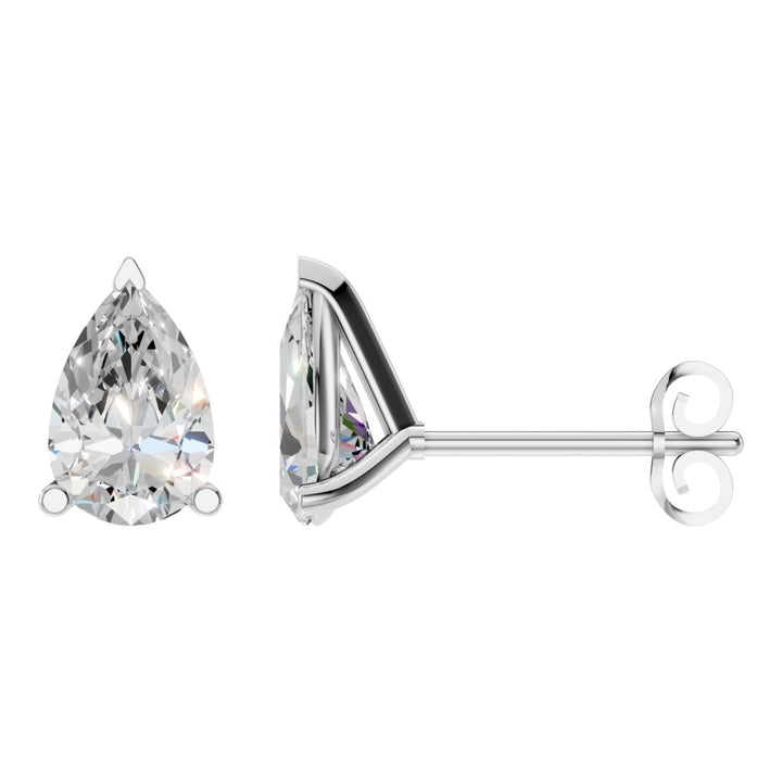 Solitaire Stud Earrings Mounting - Pear 9x6mm