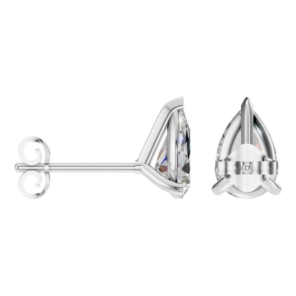 EA-8975 White Gold Earrings SET - ANGLE