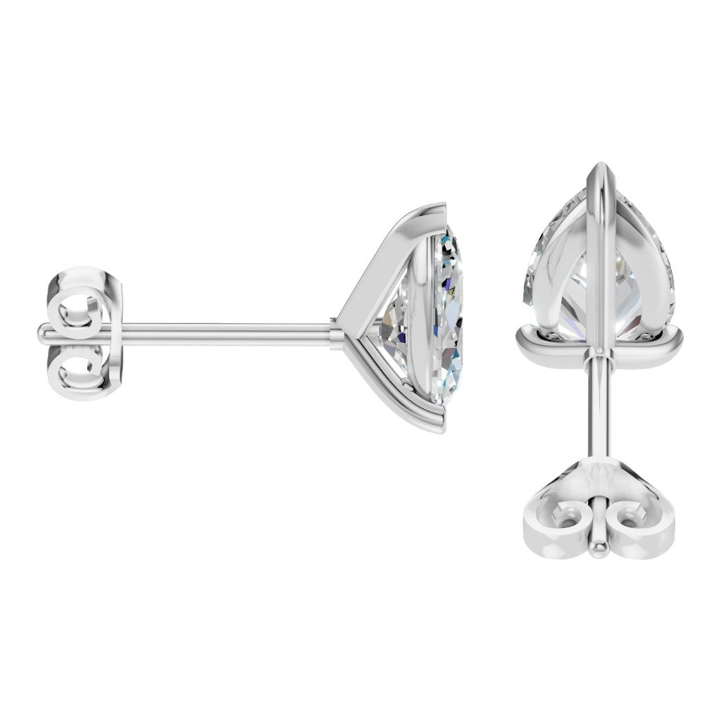 EA-8975 White Gold Earrings SET - Side View