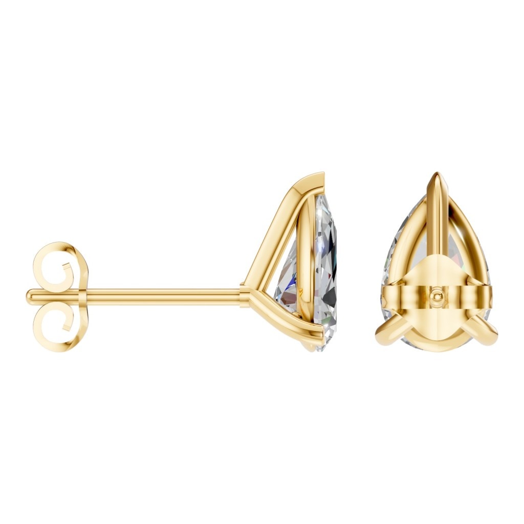 EA-8975 Yellow Gold Earrings SET - ANGLE