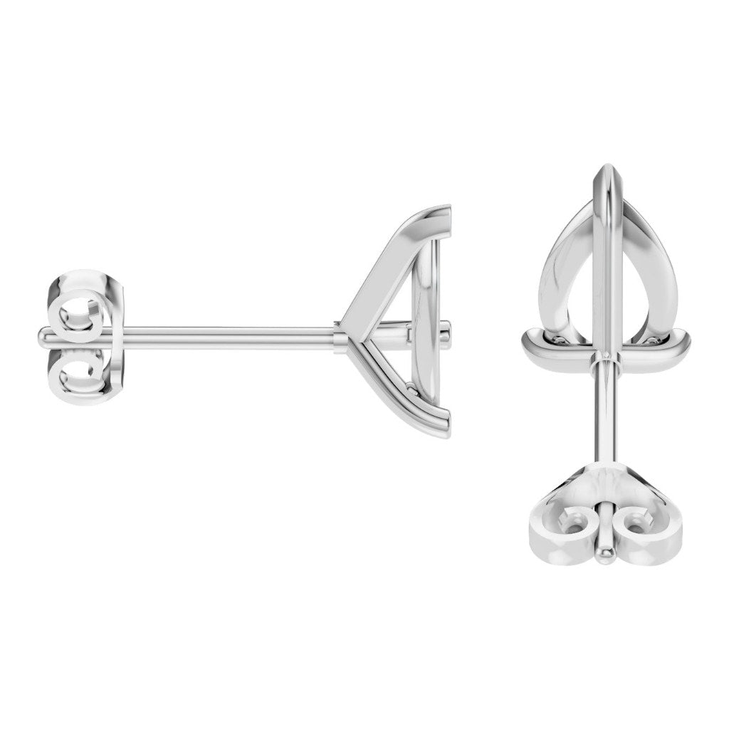 EA-8975 White Gold Earrings UNSET - Side View