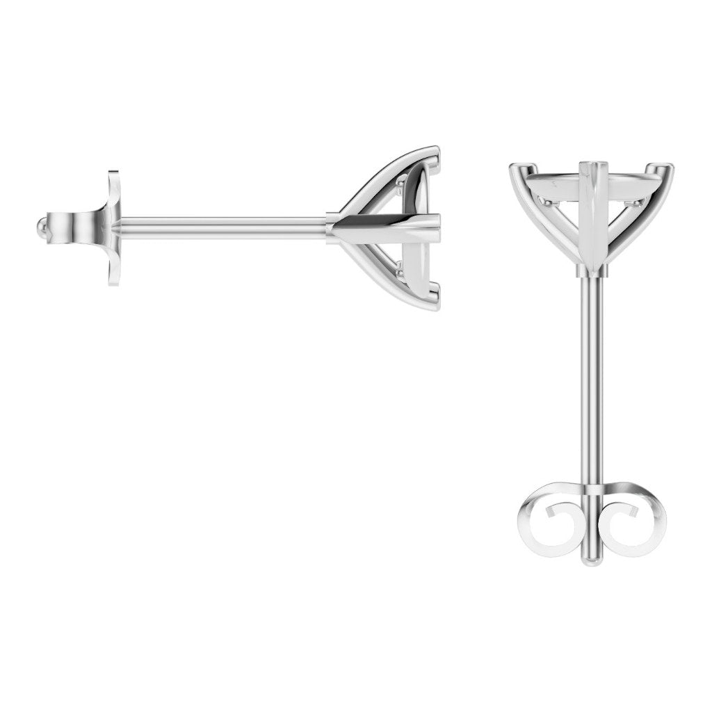 EA-8975 White Gold Earrings UNSET - BACK