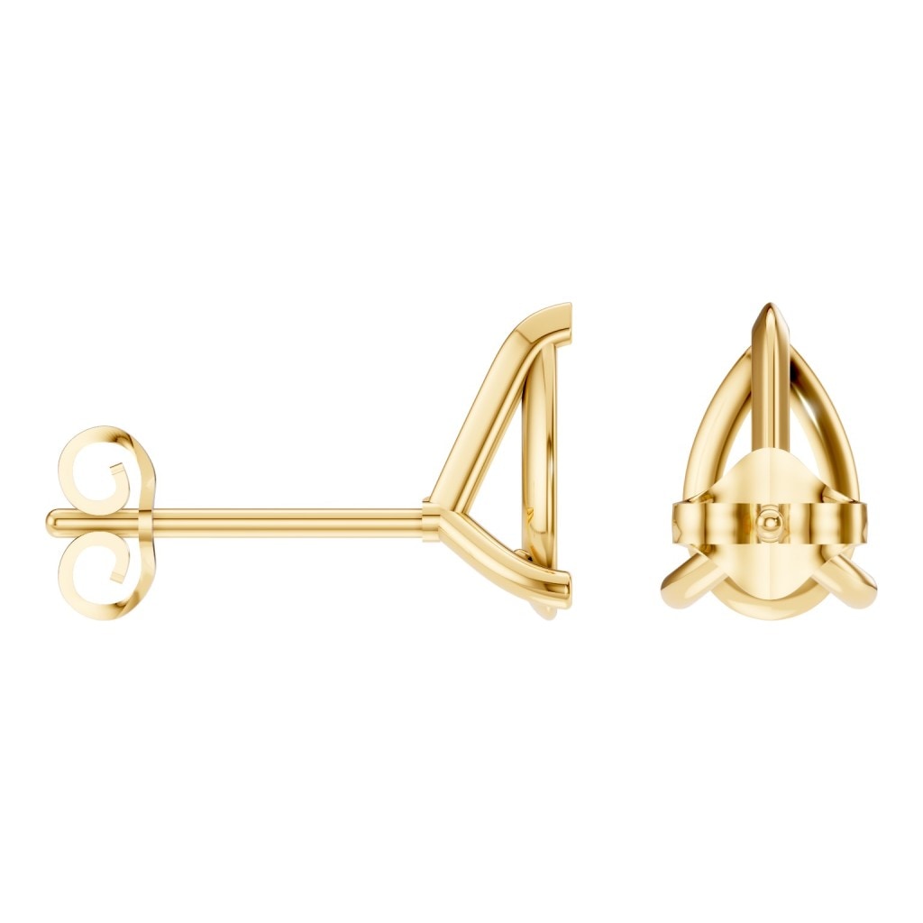 EA-8975 Yellow Gold Earrings UNSET - ANGLE