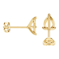 EA-8975 Yellow Gold Earrings UNSET - Side View