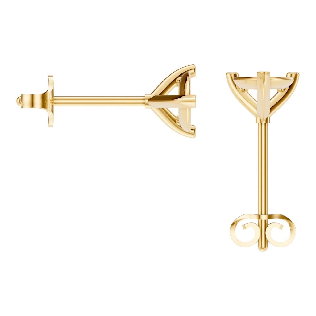 EA-8975 Yellow Gold Earrings UNSET - BACK