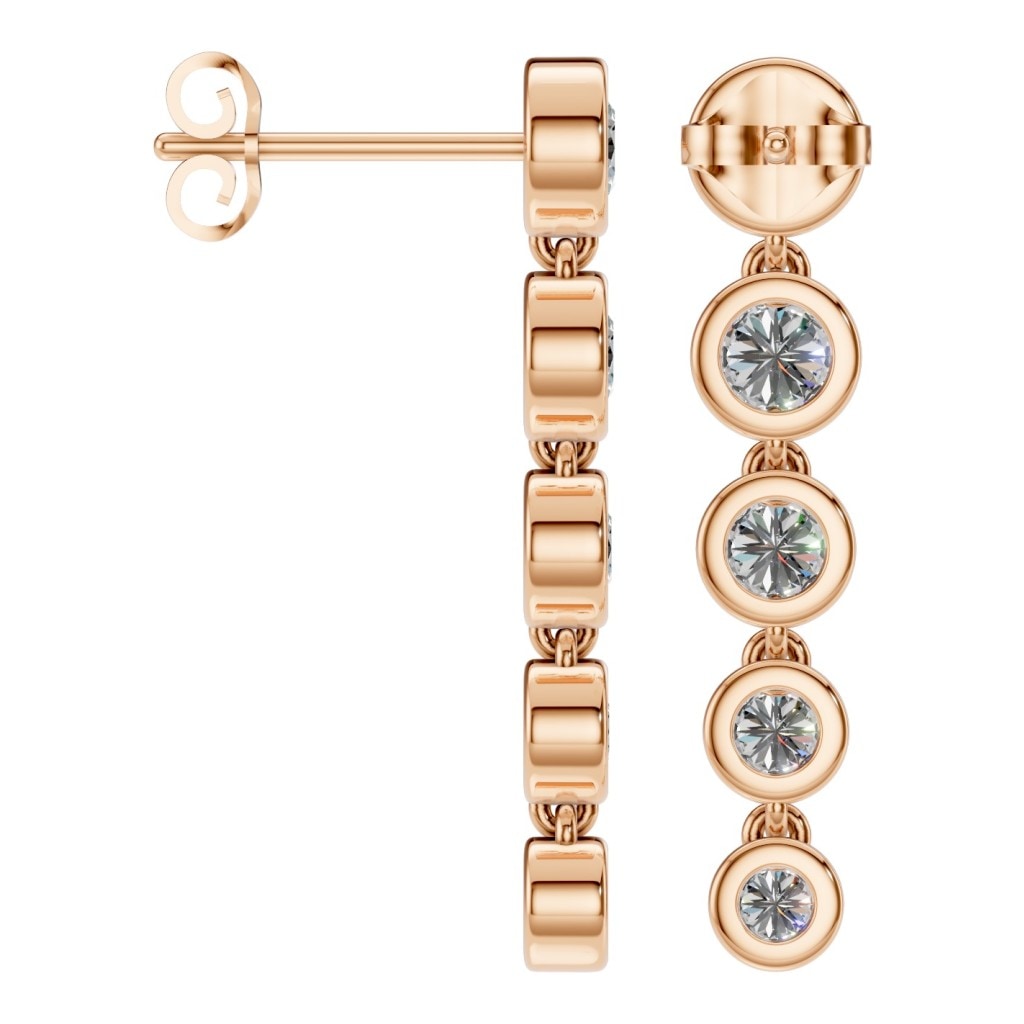 EA-9909 Rose Gold Earrings SET - ANGLE