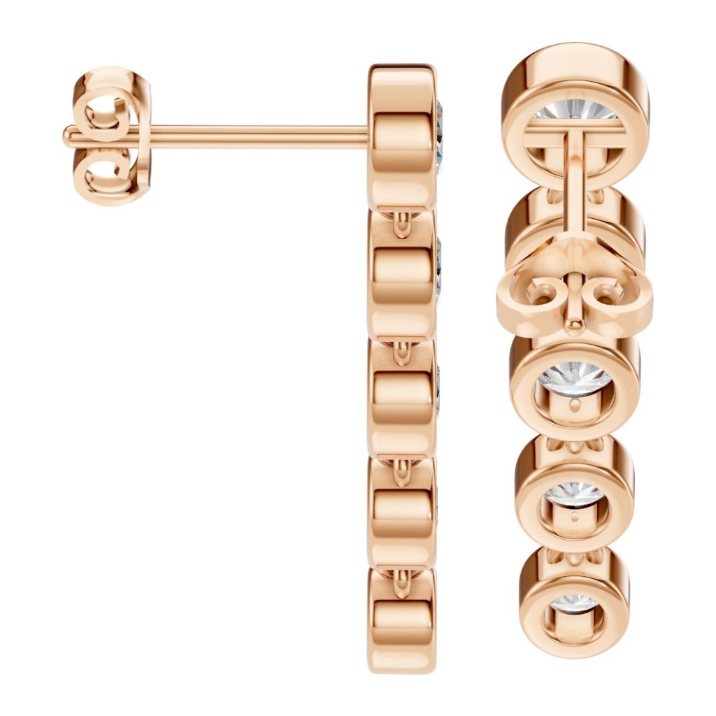 EA-9909 Rose Gold Earrings SET - Side View