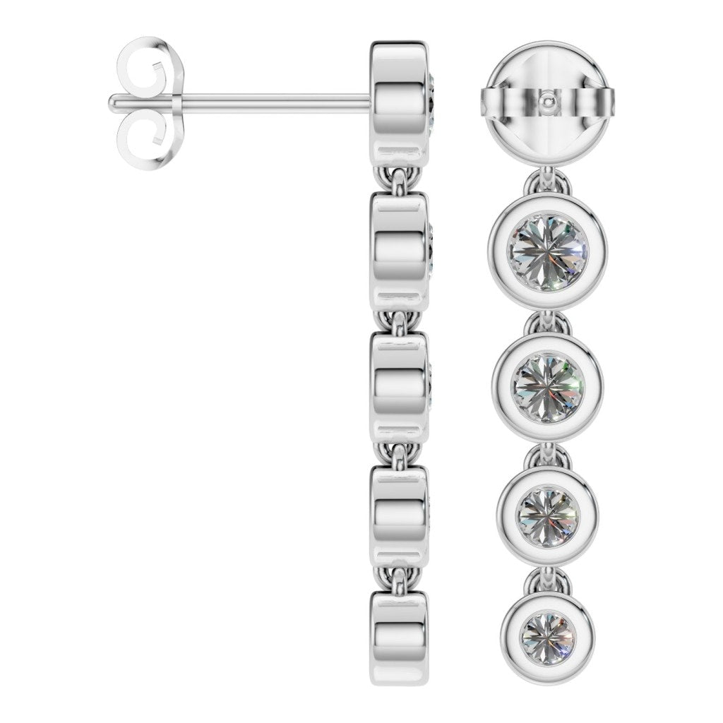 EA-9909 White Gold Earrings SET - ANGLE