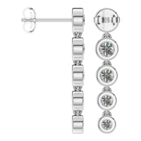 EA-9909 White Gold Earrings SET - ANGLE